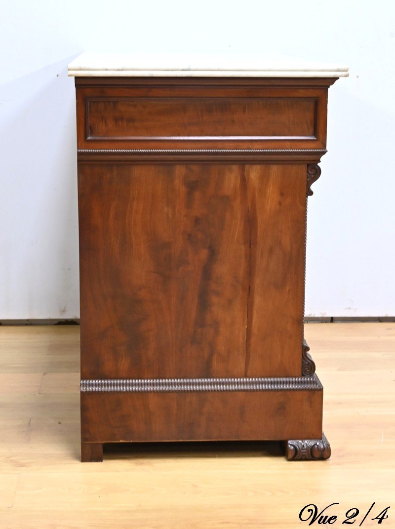 Antique Sideboard, Dresser, And Writing Desk, Made Of Mahogany And Lemonwood, In The Restoration Style – Part 1-photo-4