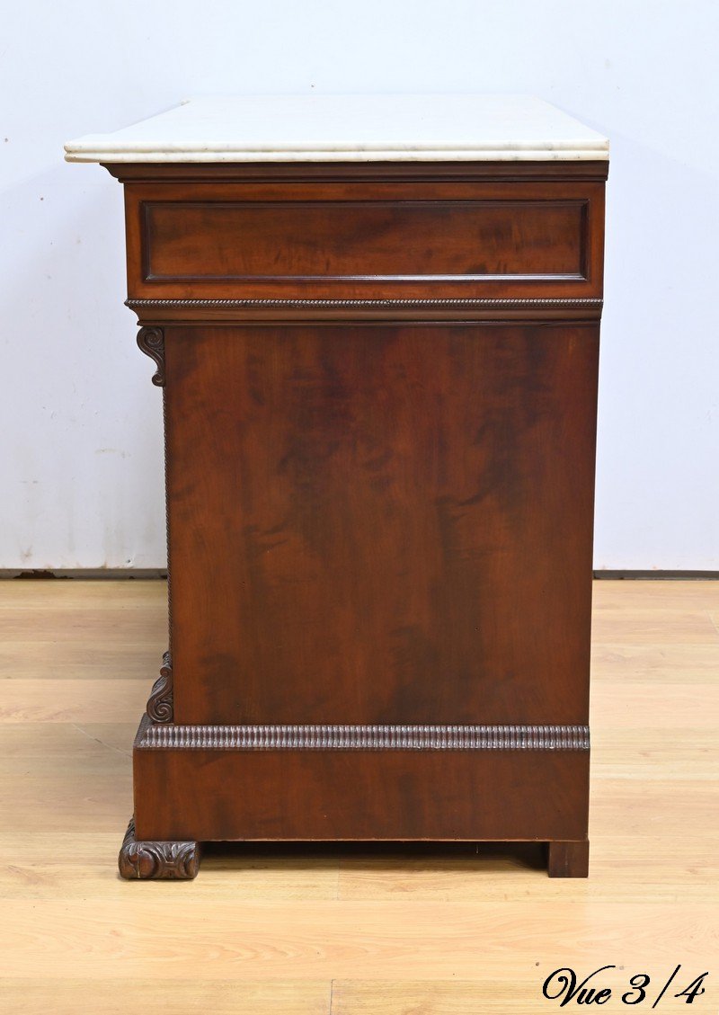 Antique Sideboard, Dresser, And Writing Desk, Made Of Mahogany And Lemonwood, In The Restoration Style – Part 1-photo-5