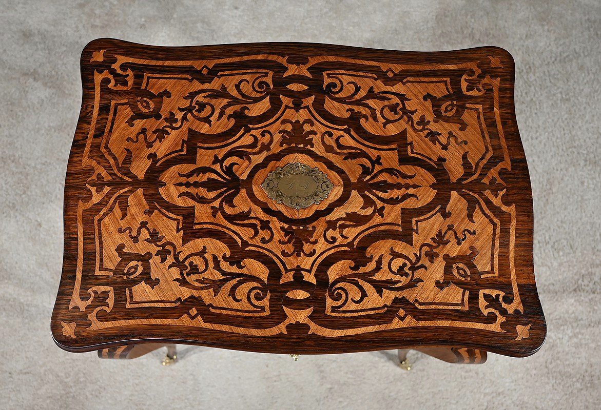 Rosewood And Palisander Piece, Louis XV Style, Napoleon III Period—mid-19th Century-photo-4