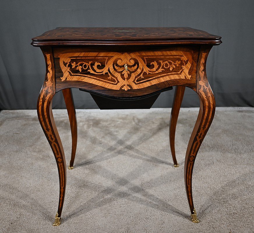 Rosewood And Palisander Piece, Louis XV Style, Napoleon III Period—mid-19th Century-photo-1