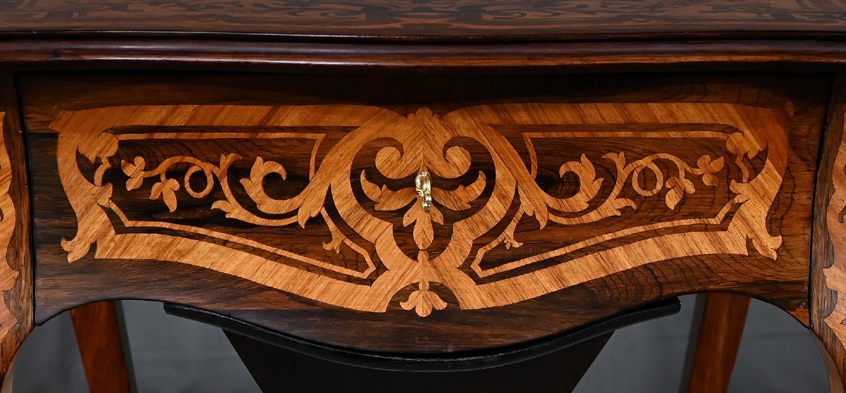 Rosewood And Palisander Piece, Louis XV Style, Napoleon III Period—mid-19th Century-photo-2