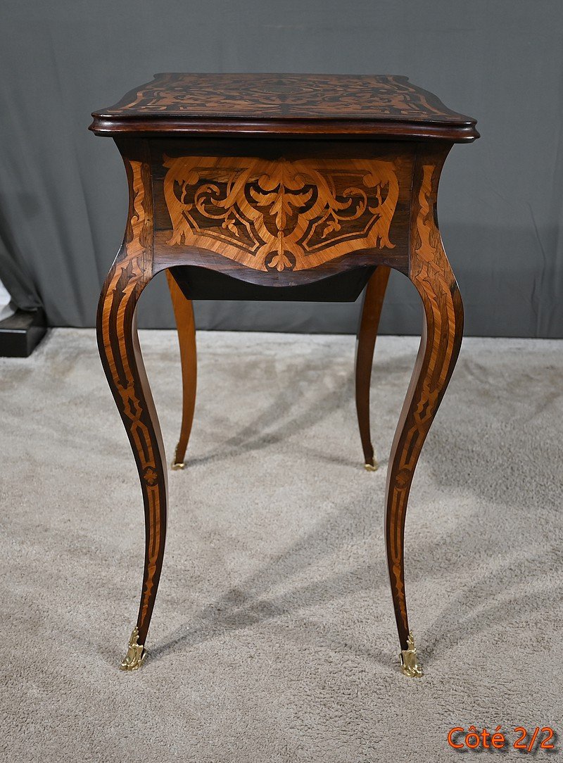 Rosewood And Palisander Piece, Louis XV Style, Napoleon III Period—mid-19th Century-photo-5