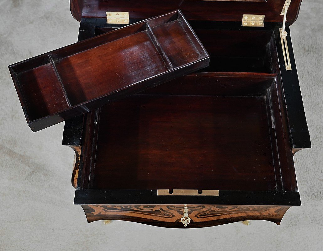 Rosewood And Palisander Piece, Louis XV Style, Napoleon III Period—mid-19th Century-photo-7