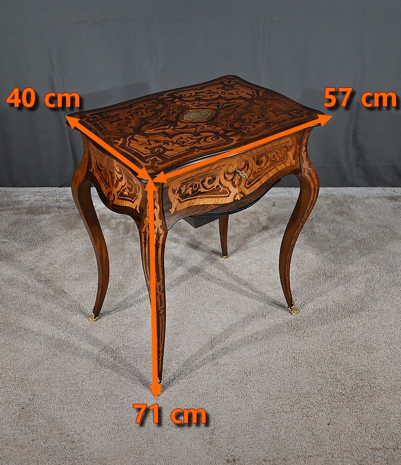Rosewood And Palisander Piece, Louis XV Style, Napoleon III Period—mid-19th Century-photo-8