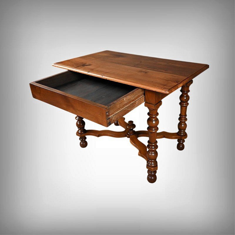 Flat-topped Walnut Desk, Louis Philippe Style – Late 19th Century-photo-2