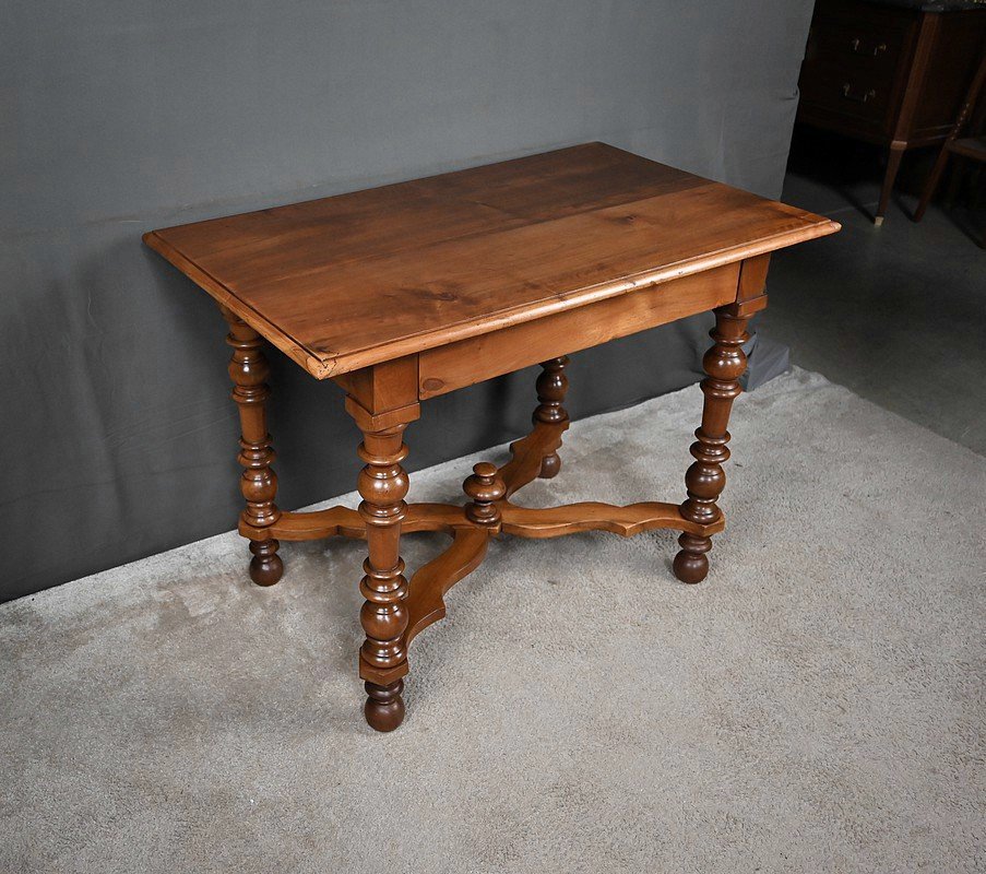 Flat-topped Walnut Desk, Louis Philippe Style – Late 19th Century-photo-4