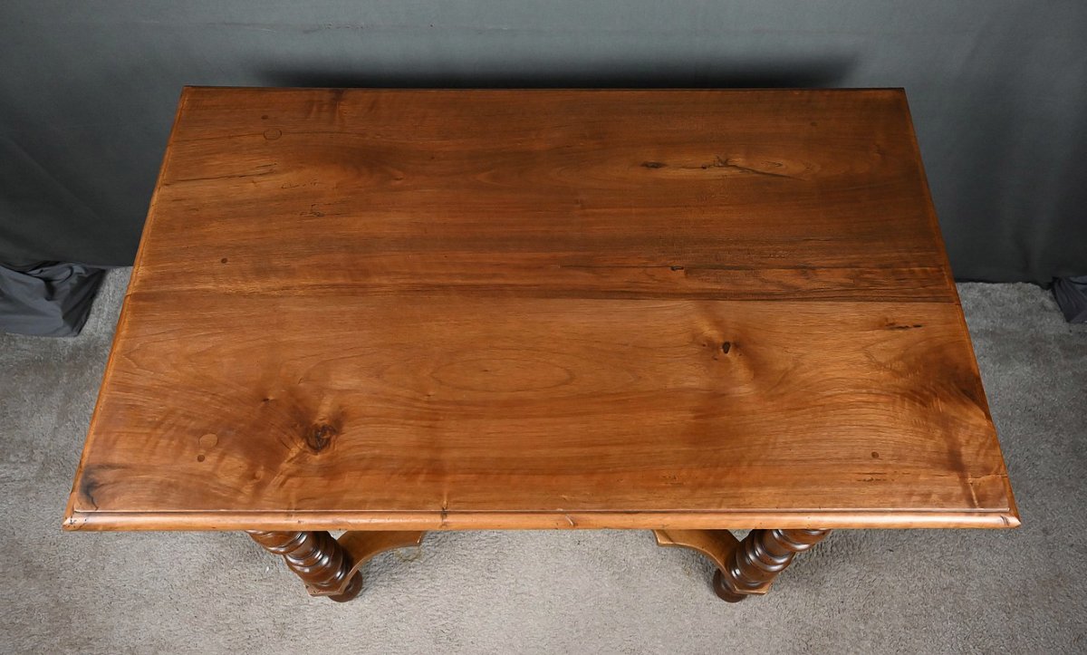 Flat-topped Walnut Desk, Louis Philippe Style – Late 19th Century-photo-6