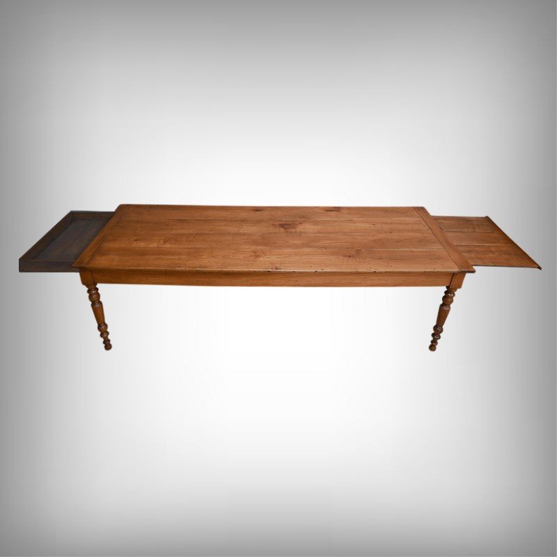 Cherrywood Farm Table, Louis Philippe Style – Mid-19th Century-photo-2