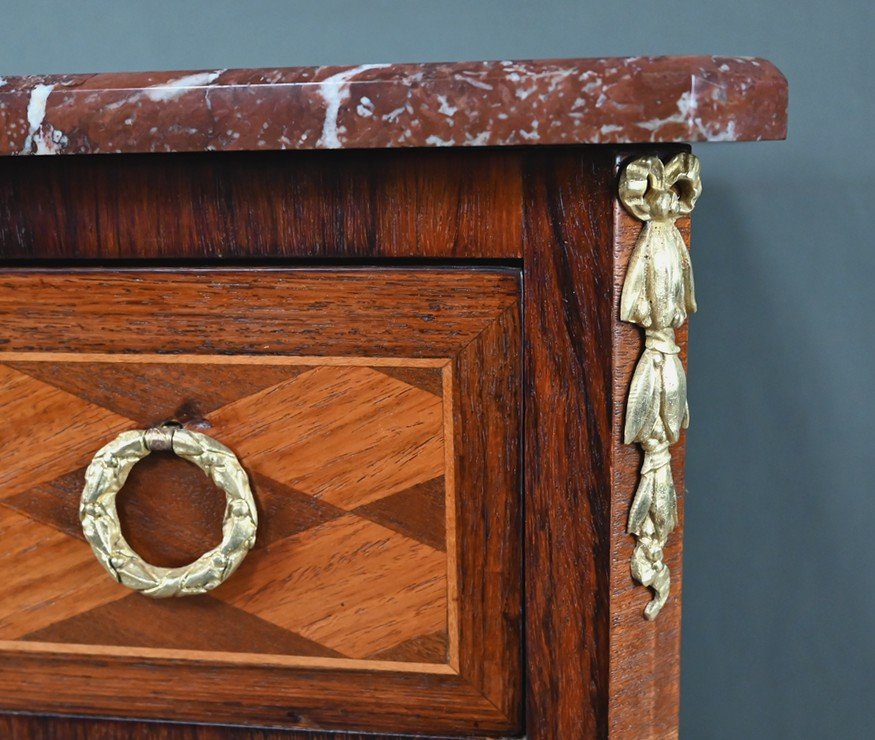 Commode en Marqueterie, Style Transition Louis XV Louis XVI – Milieu XXe-photo-4