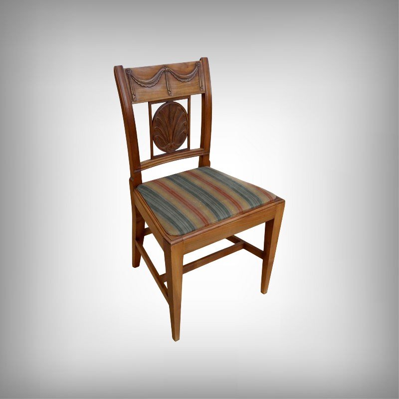 Suite de 12 Chaises Provençales en Merisier – Milieu XXe-photo-2