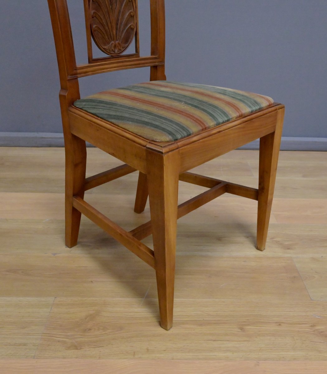 Suite de 12 Chaises Provençales en Merisier – Milieu XXe-photo-2