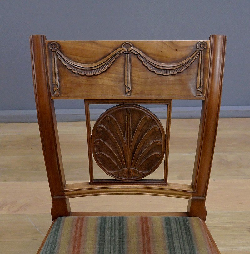 Suite de 12 Chaises Provençales en Merisier – Milieu XXe-photo-3