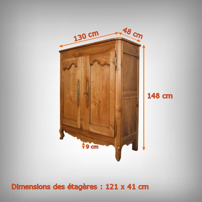 Armoire Bassette Angevine en Merisier, style Louis XV – Milieu XIXe-photo-8