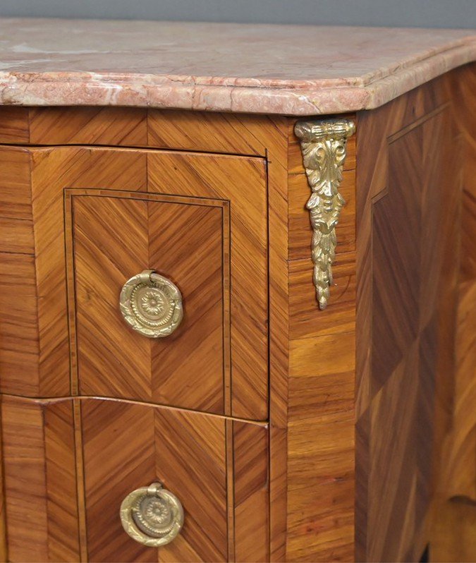 Chest Of Drawers With Rosewood Marquetry, Louis XV/louis XVI Transitional Style – Mid-20th Century-photo-2