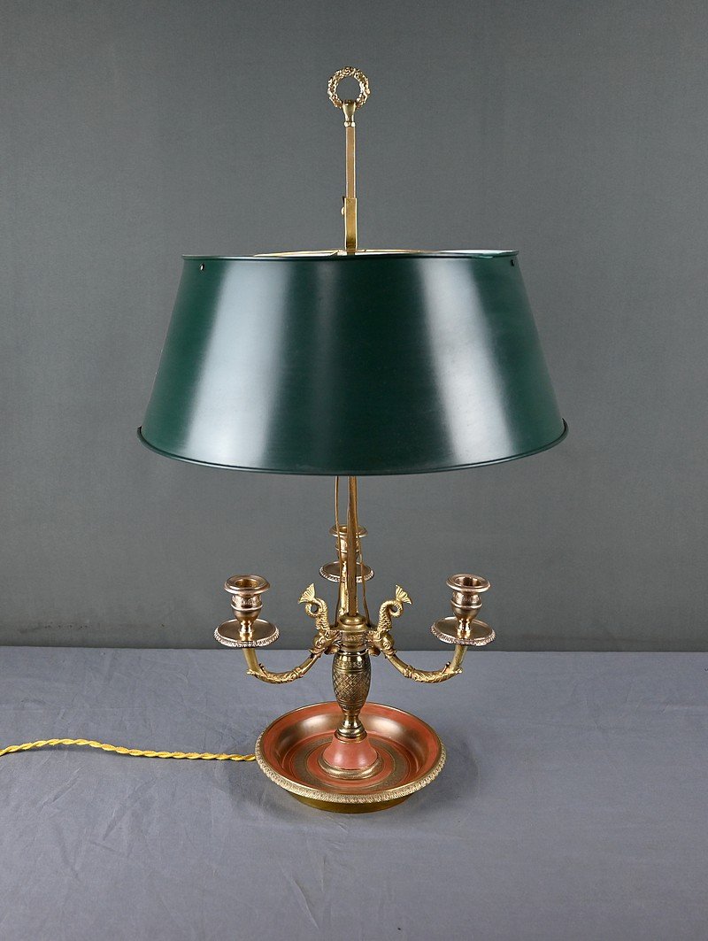 Bronze Hot-water Bottle Lamp, Restoration Style – Early 20th Century-photo-3