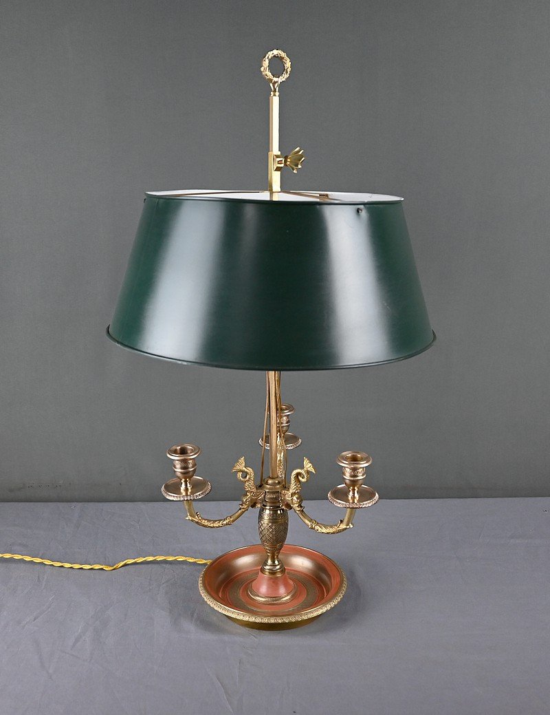 Bronze Hot-water Bottle Lamp, Restoration Style – Early 20th Century-photo-4