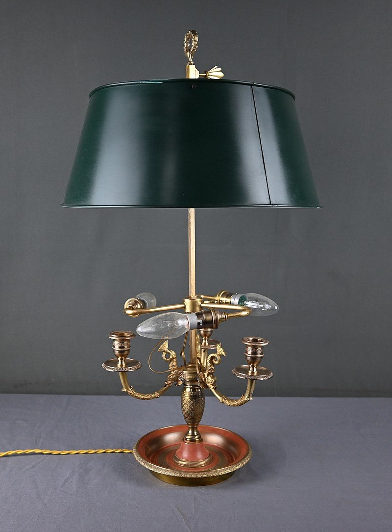 Bronze Hot-water Bottle Lamp, Restoration Style – Early 20th Century-photo-3