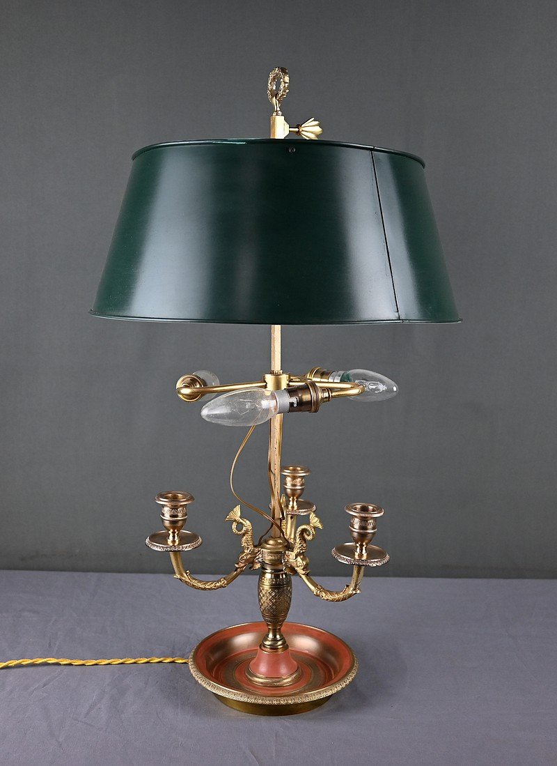 Bronze Hot-water Bottle Lamp, Restoration Style – Early 20th Century-photo-4