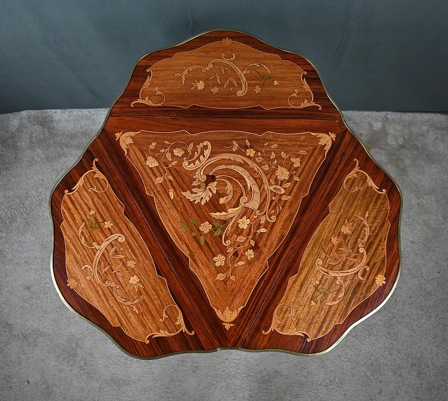 Petite Table à Volets en Acajou, époque Napoléon III – 2ème partie XIXe-photo-2
