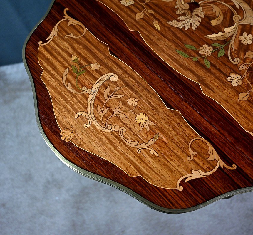 Petite Table à Volets en Acajou, époque Napoléon III – 2ème partie XIXe-photo-4