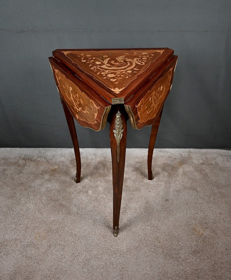 Petite Table à Volets en Acajou, époque Napoléon III – 2ème partie XIXe-photo-5
