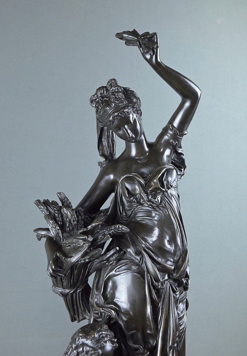 Important "summer" Bronze, Signed Carrier-belleuse – 2nd Half Of The 19th Century-photo-2