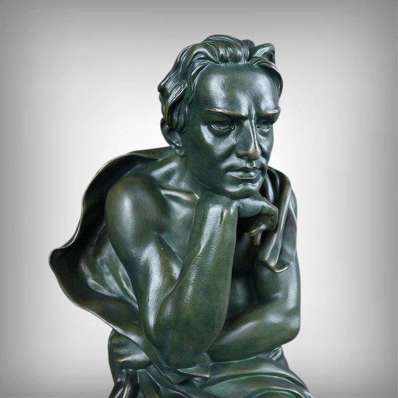 Important Bronze « Le Penseur », signé Chiparus, Art Déco – 1ère partie XXe-photo-2