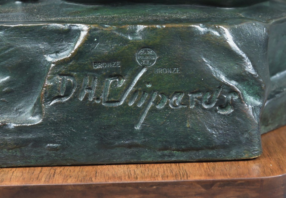 Important Bronze « Le Penseur », signé Chiparus, Art Déco – 1ère partie XXe-photo-6
