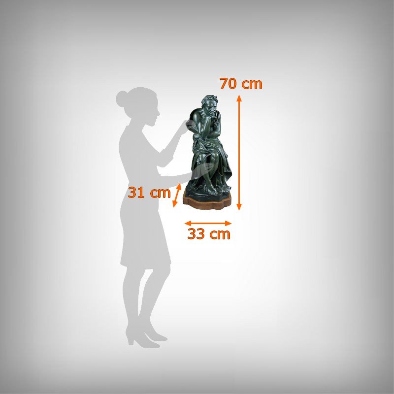 Important Bronze « Le Penseur », signé Chiparus, Art Déco – 1ère partie XXe-photo-8