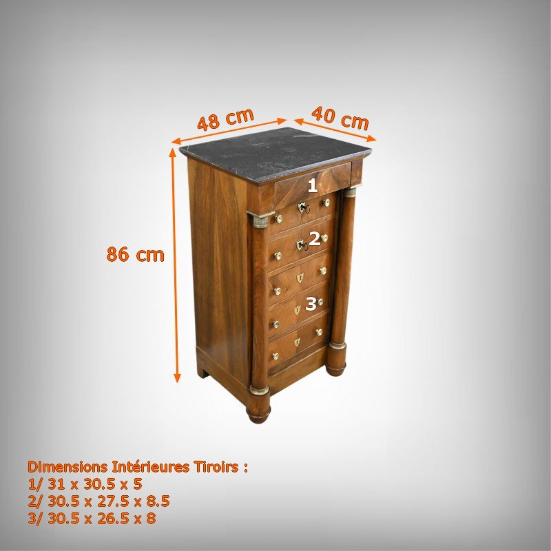 Walnut Living Room Furniture, Empire Style – Late 19th Century-photo-6