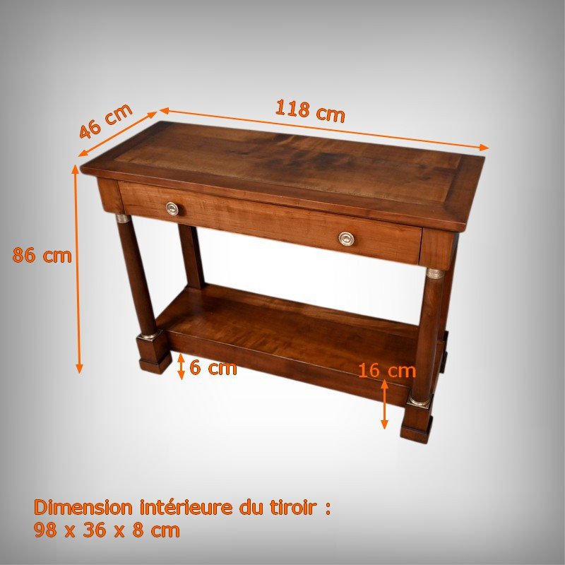 Cherrywood Console Table, Empire Style – Mid-19th Century-photo-8