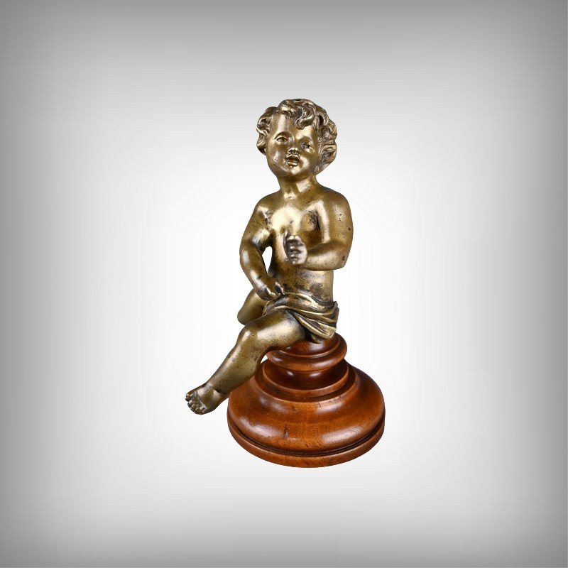 Bronze Sculpture “le Petit Amour Assis,” After Bouchardon – Early 20th Century