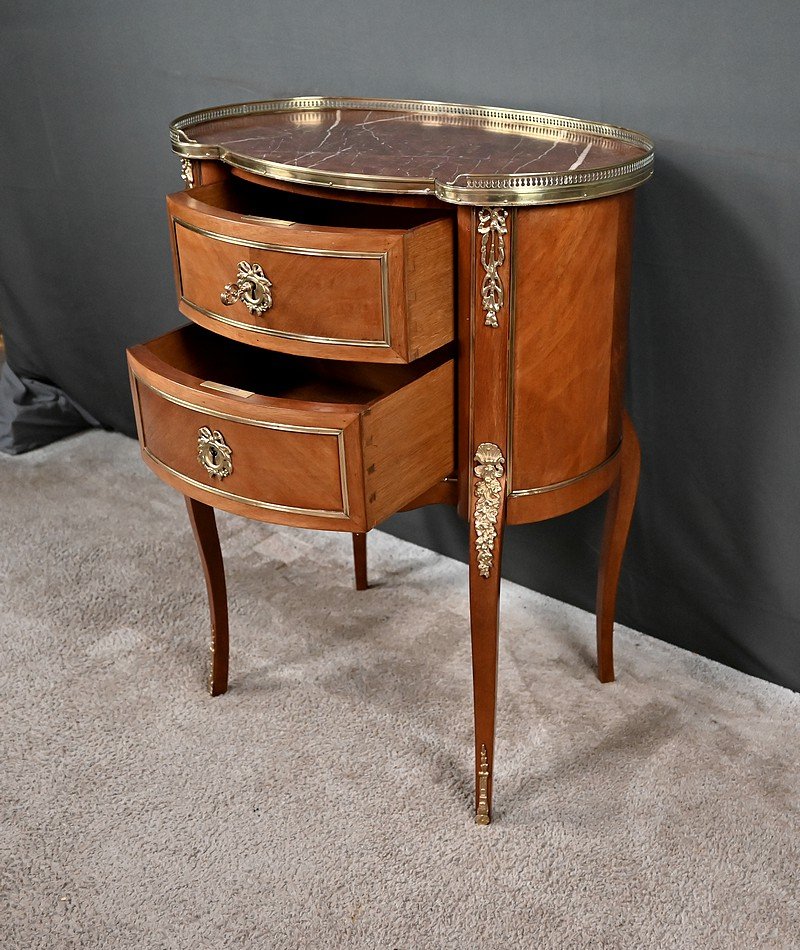 Small Kidney-shaped Mahogany Chest Of Drawers, Transition Style – Early 20th Century-photo-3