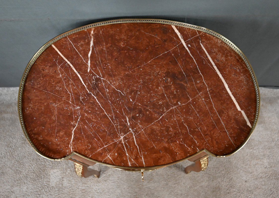 Small Kidney-shaped Mahogany Chest Of Drawers, Transition Style – Early 20th Century-photo-1