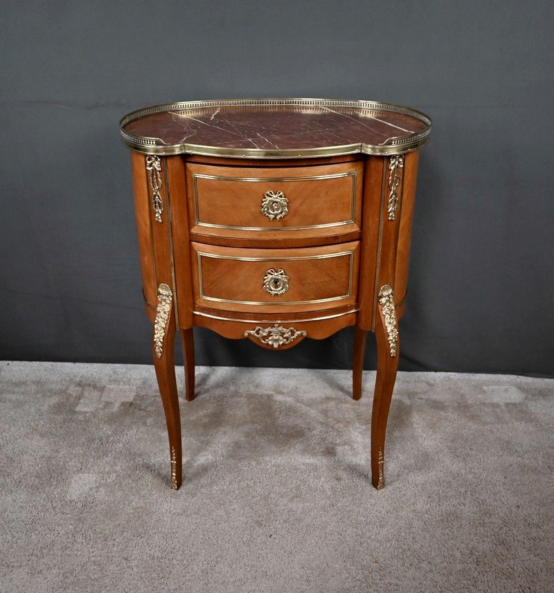 Small Kidney-shaped Mahogany Chest Of Drawers, Transition Style – Early 20th Century-photo-2