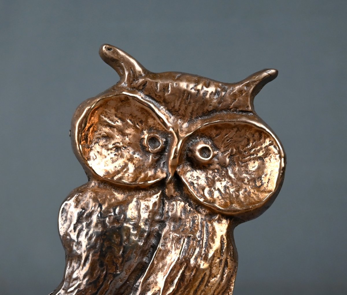 Bronze Sculpture “the Owl” By Lohé – Second Half Of The 20th Century-photo-4