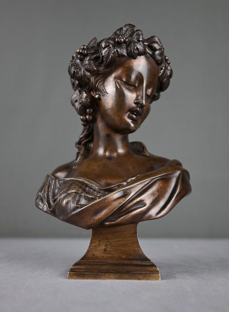 Bronze Bust Of A Bacchante – Early 20th Century-photo-3