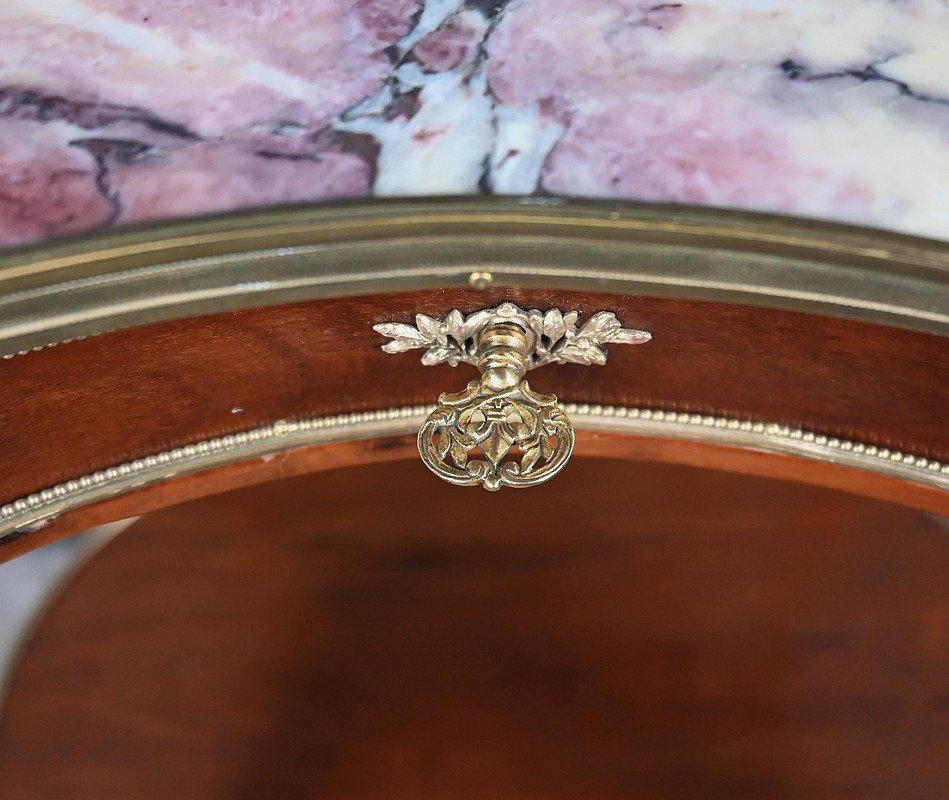 Small Kidney-shaped Mahogany Table, Transition Style – Early 20th Century-photo-7