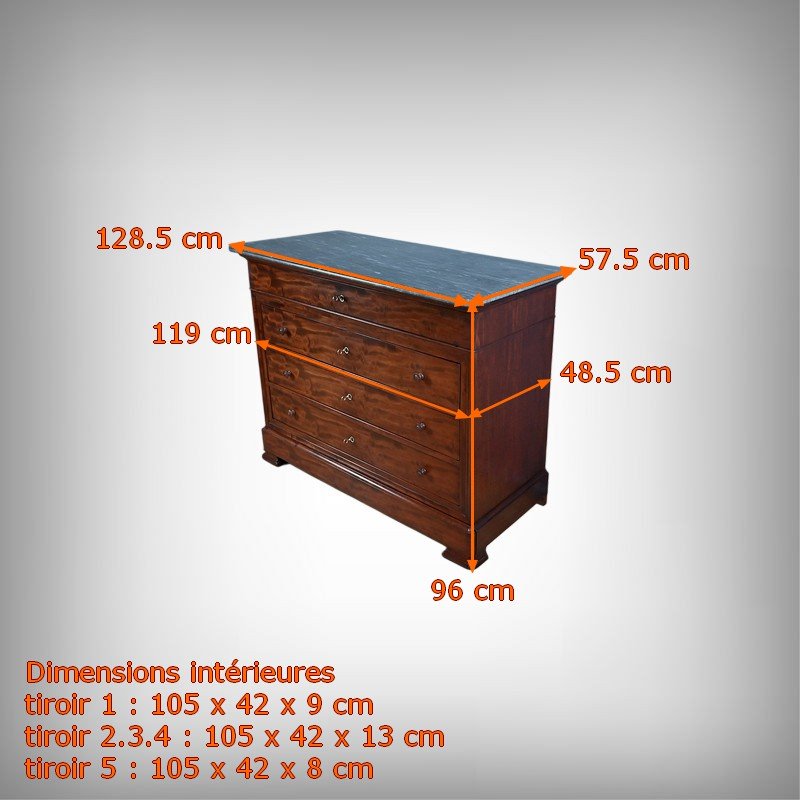 Mahogany Chest Of Drawers, Louis-philippe Style – Late 19th Century-photo-8