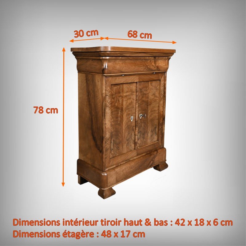 Petit Buffet Bas en Noyer, style Louis-Philippe – XIXe-photo-8