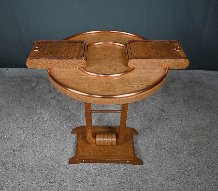 Small Oak Smoking Table, Art Deco Period – 1930-photo-3