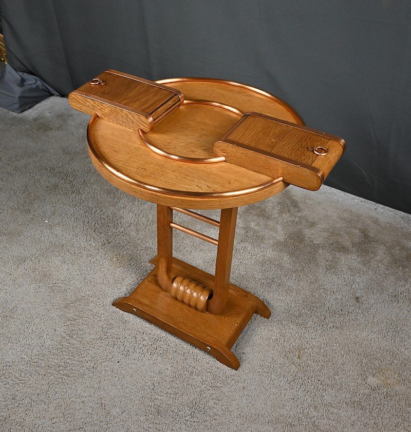 Small Oak Smoking Table, Art Deco Period – 1930-photo-3