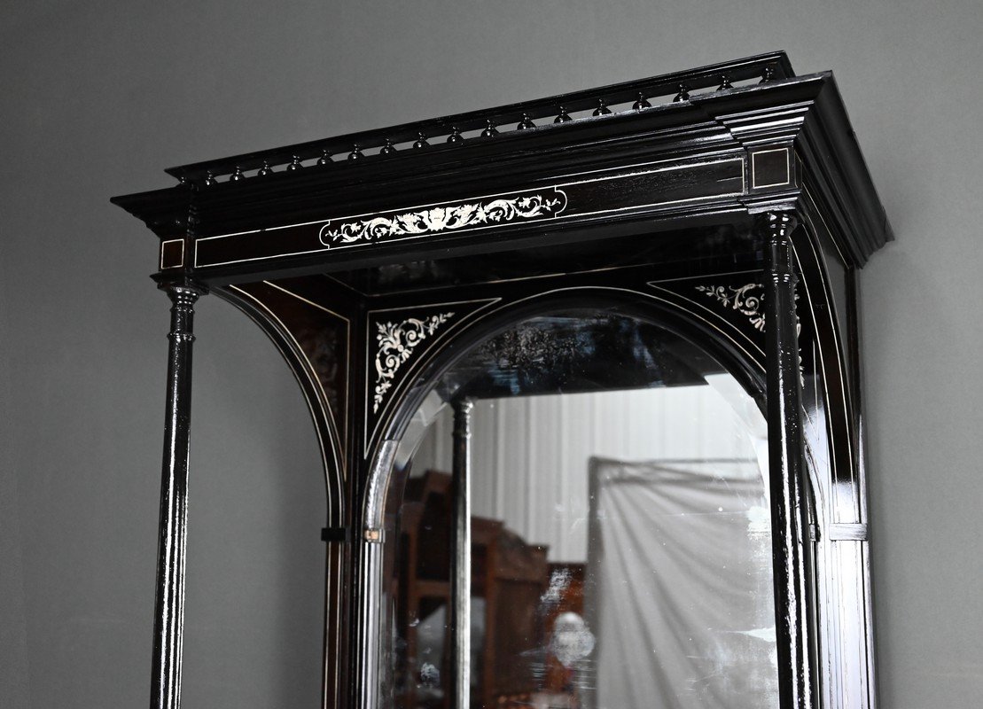 Ceremonial Cabinet In Blackened Pear Wood, Napoleon III Period – Second Half Of The 19th Century-photo-1