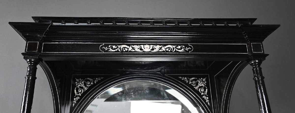 Ceremonial Cabinet In Blackened Pear Wood, Napoleon III Period – Second Half Of The 19th Century-photo-3