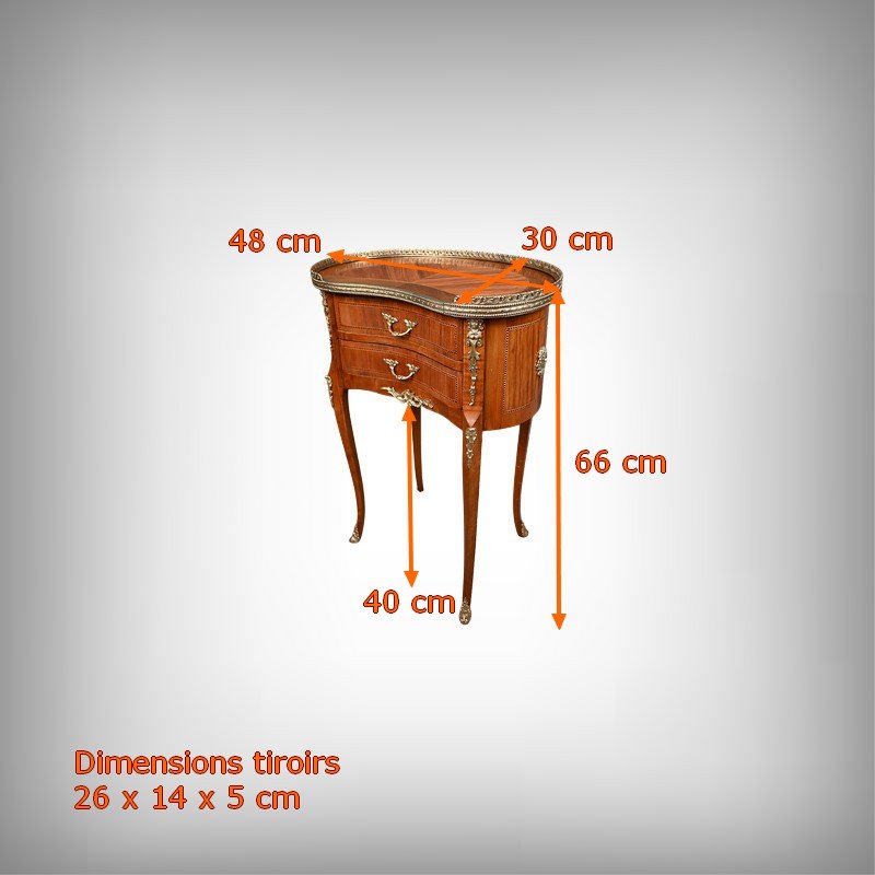 Small Marquetry Coffee Table, Transition Style – 1940-photo-8
