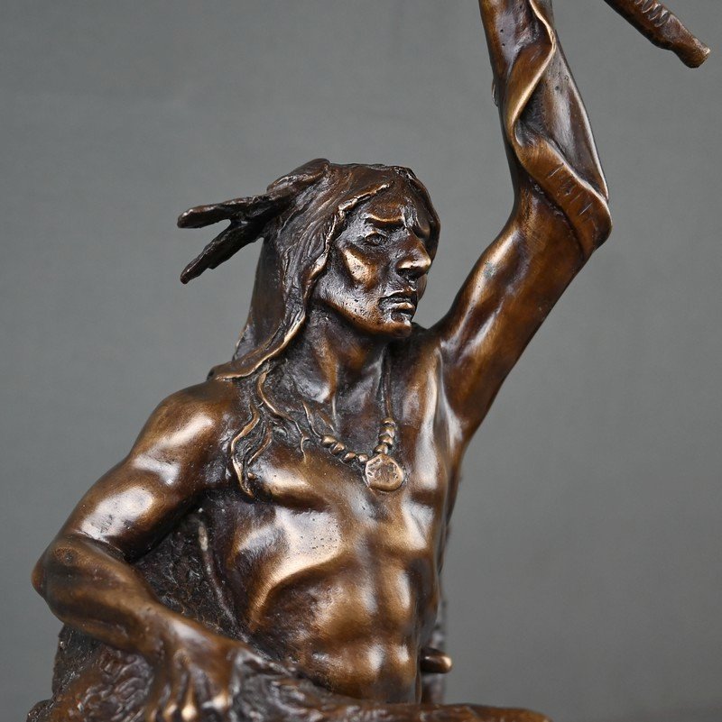 Bronze « Spirit of War » d’après Buck McCain – XXe-photo-4