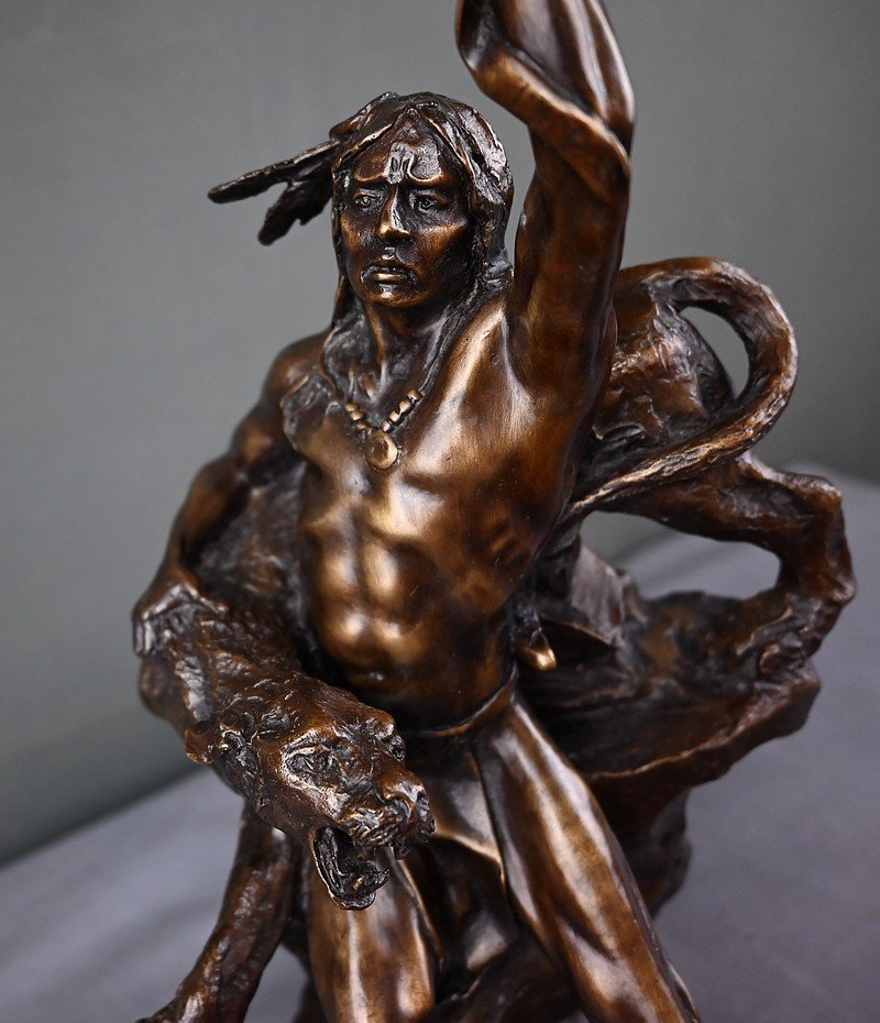 Bronze « Spirit of War » d’après Buck McCain – XXe-photo-3