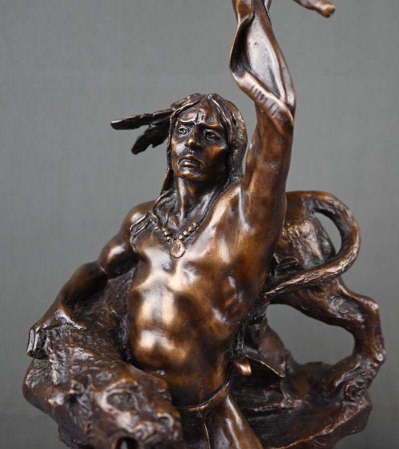 Bronze « Spirit of War » d’après Buck McCain – XXe-photo-6