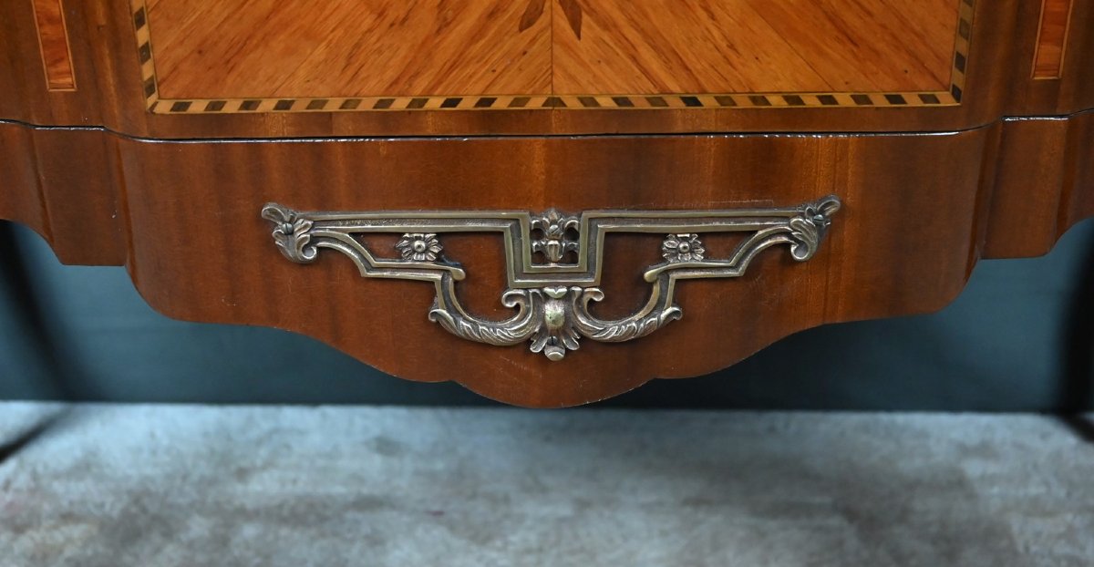 Marquetry Chest Of Drawers, Louis XV–louis XVI Transition Style – Mid-20th Century-photo-7