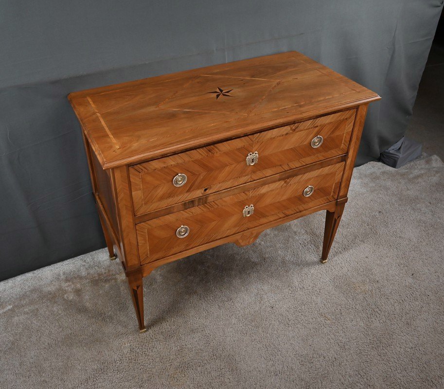 Commode Sauteuse en Marqueterie, Style Louis XVI – 1re partie XXe-photo-1